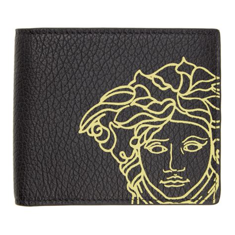 versace black logo bifold wallet|Versace wallet medusa.